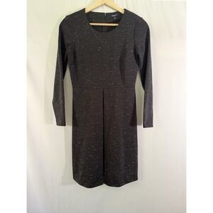 Madewell Gia Marled Concept Black Speckled‎ Sheath Dress Long Sleeve Womens 0